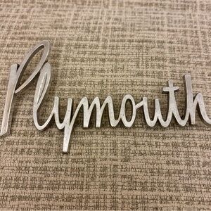Vintage Metal Plymouth Emblem 1960s